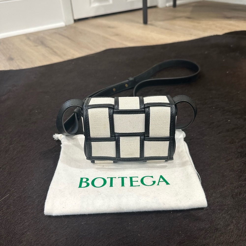 Bottega Veneta Cassette Canvas Crossbody Mini